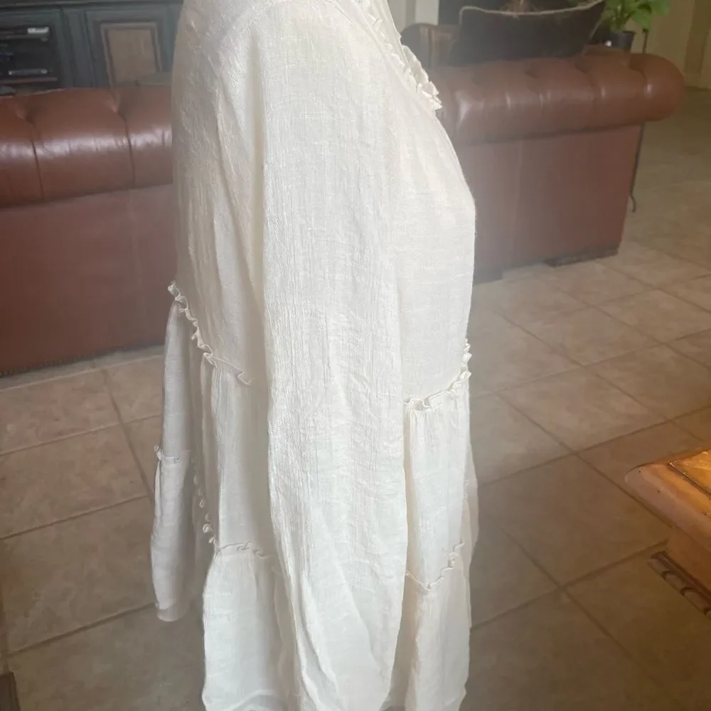 Cream Ruffle Tunic